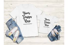 Mommy And Me White Tshirt Mockup Graphic By Mockup Station Creative Fabrica In 2020 Tshirt Mockup Matching Family T Shirts Clothing Mockup