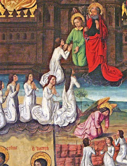 Detail of 'The Final Judgement' with the Mass of St. Gregory the Great, by  the Master of Artés – Museum of Fine Arts, Valencia (Spain) – Photo: Sergio  Hollmann | Heralds of