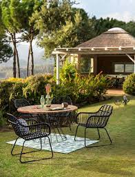 table sumatra ronde noire et naturelle mobilier jardin table de jardin gifi table basse jardin