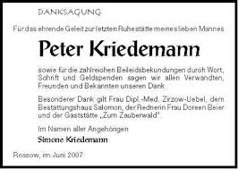Peter Kriedemann-sowie für die | Nordkurier Anzeigen