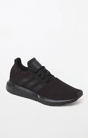 Black And White Adidas Running Shoes Womens Swift Run Knit Black Shoes Black Adidas Shoes Casual Shoes Outfit Black Running Shoes Women