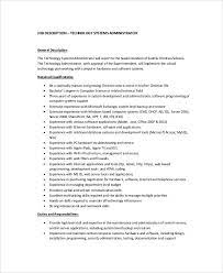 The position will be responsible for the following. 10 System Administrator Job Description Templates Pdf Doc Free Premium Templates