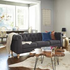 The room is painted in white and as of now i dont have any new furniture selected. Charcoal Gray Quentin Chesterfield Sofa World Market