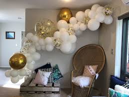 Gold And White Balloon Garland White Baby Showers White Balloons Black And White Balloons