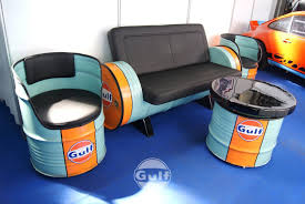 Gulf Harley Porsche Retro Klassische Olfass Sofa Kanapee Couch Designmobel Mobel Aus Autoteilen Fass Retro