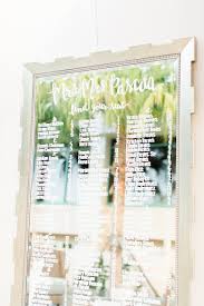 Elegant Wedding Seating Chart On Mirror With Gold Frame St
