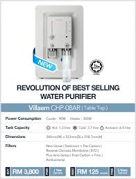 2.5 liter air sejuk : Coway Villaem Water Purifier Italian Buffet Filters