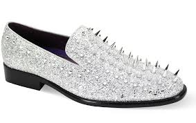 Mens dress outfits men dress dress vest dress shoes dress clothes man clothes swag dress casual clothes casual outfits. Mens Spiked Dress Shoes Formal Silver Smoking Loafer 6788