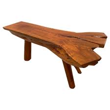 This versatile end table makes a fresh and clean addition to the room. Decorative Split Wood Log Coffee Or Side Table Or Bench At 1stdibs