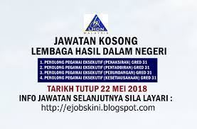 Ptm(mp)mr, psu(mp) mr1, psu(mp) mr2, kpsu(mp)mr, tsub(pm), sub(sm). Jawatan Kosong Lembaga Hasil Dalam Negeri Lhdn 22 Mei 2018