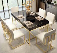 Very nice matching my modern furniture decor and it's give a space for small room and u can do many style in the dining room , it's very good quality it's 2 in 1 console and dining table. Classic Stainless Steel Frame High Glossy Wood Marble Dining Room Table 6 Chairs Furniture Set Buy Tempered Marble Glass Event Dining Table Stainless Steel Brass Gold Dining Table Wooden Top Dining Table With