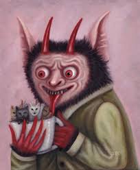 Red Bat" (available at My Big Cartel Store) Wall Sculpture 6x7"x3" Epoxy,  cerámic and acrílic paint