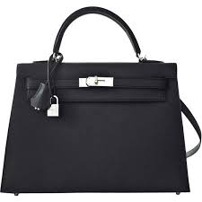 Pre Owned Hermes Black 32cm Epsom Sellier Kelly Bag Palladium Hardware 19 685 Liked On Polyvore Featuring Bags Kelly Bag Hermes Kelly Bag Hermes Kelly