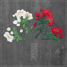 Camellia Flower Embroidered Patch Sew On Flower Diy Applique T Shirt Cap Clothing Diy Accessories 3d Cool Pat Arts Crafts Sewing Flower Applique Sewing Crafts