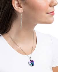 LOT Paparazzi Multi Iridescent Necklace & Tweet Silver & Opalescent  Earrings Love Hurts Multi Oil Spill