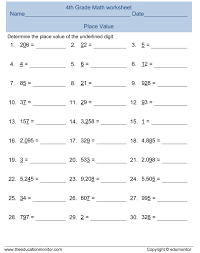 4th Grade Edumonitor 4th Grade Math Worksheets Free Printable Math Worksheets Algebra Worksheets