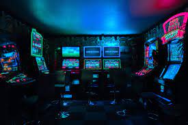 Gaming Room With Arcade Machines Video Arcade Shop Interior Game Machine Neon Lights Arcade 5k Wallpaper Hdwallp Arcade Arcade Machine Arcade Pictures