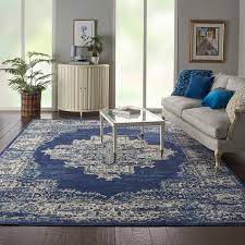Navy and white bedroom rug. Grafix Grf14 Navy Blue Area Rug