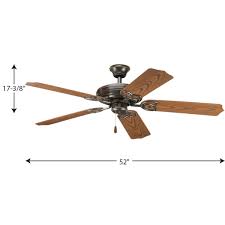 Product title prominence home 52 auletta indoor/outdoor white ceiling fan average rating: Airpro Collection 52 Five Blade Indoor Outdoor Ceiling Fan P2502 20 Progress Lighting