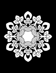Snowflakes background design in black and white to color or print. Mehndi Mandalas Adult Coloring Book Black Background Mimbarschool Com Ng