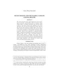 Pdf Human Rights And The Global Climate Change Regime