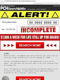 Pch 7000 A Week For Pch Pch Sweepstakes Win For Life