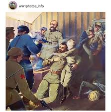 ww1photos_info Painting depicting the execution of the Russian ex-Tsarist Romanov  family, July 17, 1918. Today 105 years ago, in the early hours of July 17,  1918, Russian ex-Tsar Nicholas, his wife and