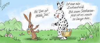 Ausmalbilder ostern osterhase ostereier kinder malvorlagen. Cartoon Karikatur Cartoon Comic Osterhase Und Seehase Roth Cartoons De