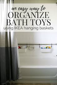 Shower curtain rod with baskets. How To Organize Bath Toys Using Ikea Baskets Love Renovations