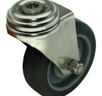 Bolt Hole Castors Swivel Urethane Wheel Zinc 50mm M12