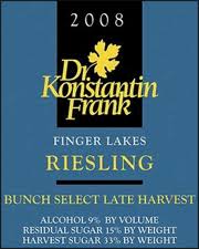 Ken's wine review of 2008 Dr Konstantin Frank Dessert & Ice Wine "Bunch  Select Late Harvest"