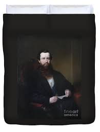 George Frederick Samuel, 1st Marquess Of Ripon, 1872 Duvet Cover by  Sigismund Rosenthal