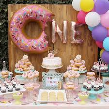 Creative Birthday Themes For Kids 12 Creative First Birthday Party Ideas Your Little One Will Love In 2019 Donut Themed Birthday Party Donut Birthday Parties Donut Party