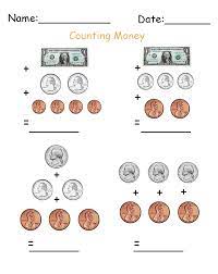 counting dollars and cents printable worksheets