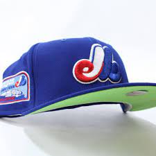 Montrealexpos Olympicstadium Newerahat Fitted 59fifty Cap Lime Green Under Brim Colorbottom Fitted Hats New Era Cap New Era Hat