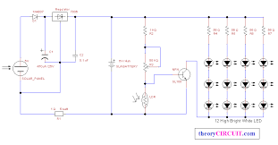 On your solar circuit diagram, use arrows to illustrate the flow of electrons, and write a brief explanation of how electricity is generated and flows solar panels are made up of solar cells, also called photovoltaic cells. Automatic Solar Power Led Light Theorycircuit Do It Yourself Electronics Projects