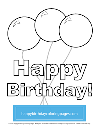 From barbie to batman and from dinosaurs to dr. Happy Birthday Balloons Coloring Page 017