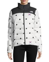 The North Face Nuptse Relaxed Full Zip Jacket W Dot Print Mod And Retro Clothing Ropa