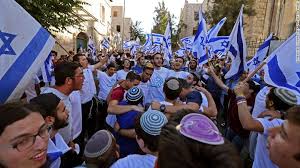 The flag of israel was adopted in 1948. Controversial Jerusalem March Poses First Test For New Israeli Government Cnn