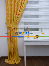 Sari Fon Perde Puanli Leke Tutmaz Sari Fon Perdeler Perde Sari