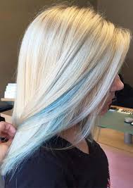 A wispy fringe will be such a great addition to flatter your round the interplay of sandy blonde and cool blue/green tones best suit a yellow/peachy complexion. Gorgeous Blonde Hair Colors With Blue Highlights For 2019 Stylezco