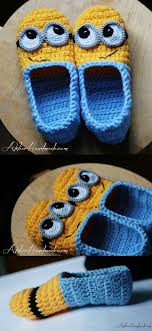Minion Crochet Slippers Patikler Serbest Orgu Orgu