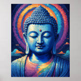 Buddha Colorful Modern Pixel Art Poster