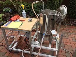 Wood 2 tier brew stand diy northern brewer forum 80 20 On Twitter Check Out This Diy Home Brewing Stand Mobile Weather Proof And Looks Good Too Thanks Tom For Sharing Cheers
