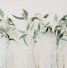 Home Decor Glass Vase Seeded Eucalyptus Vase With Seeded Eucalyptus Eucalyptus Branches Glass Vase
