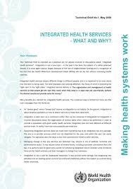 Integrated Health Services World Health Organization