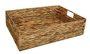 Havana handwoven seagrass basket collection. Home Decor Water Hyacinth Rectangular Shallow Storage Basket Tray Small Large Medium Or Full Set Medium Buy Online In Monaco At Monaco Desertcart Com Productid 66425720