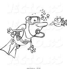 Vector Of A Cartoon Fish Sticking His Tongue Out At A Scuba Diver Coloring Pages Lego Coloring Pages Shark Coloring Pages