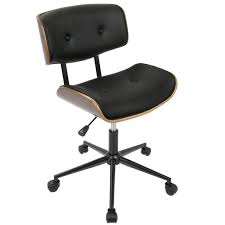 I don't know who decided that modern office chairs have to be ugly. Lombardi Mid Century Modern Adjustable Office Chair With Swivel In Walnut And Black By Lumisource Walmart Com Walmart Com