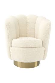 cream scalloped swivel chair eichholtz mirage in 2021 relaxing chair chic upholstery swivel chair